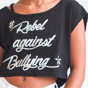 Rebel Athletic- “ Rebel Against Bullying” SLOUCH CROPPED TEE